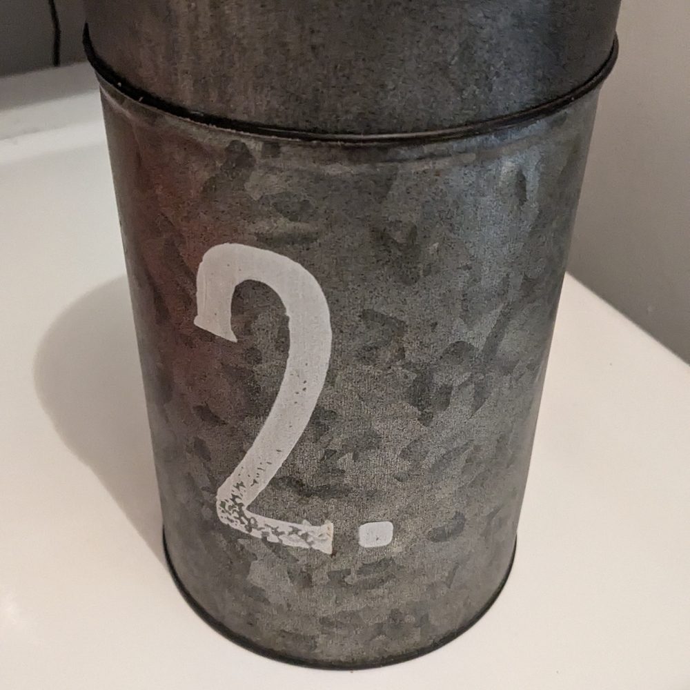 Industrial Gray Metal Storage Canister